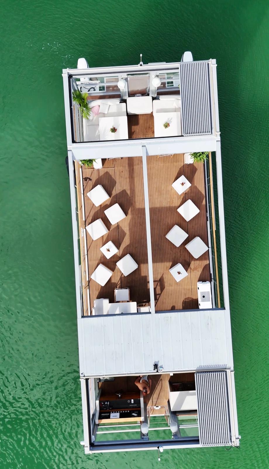 Luxury yacht on turquoise water